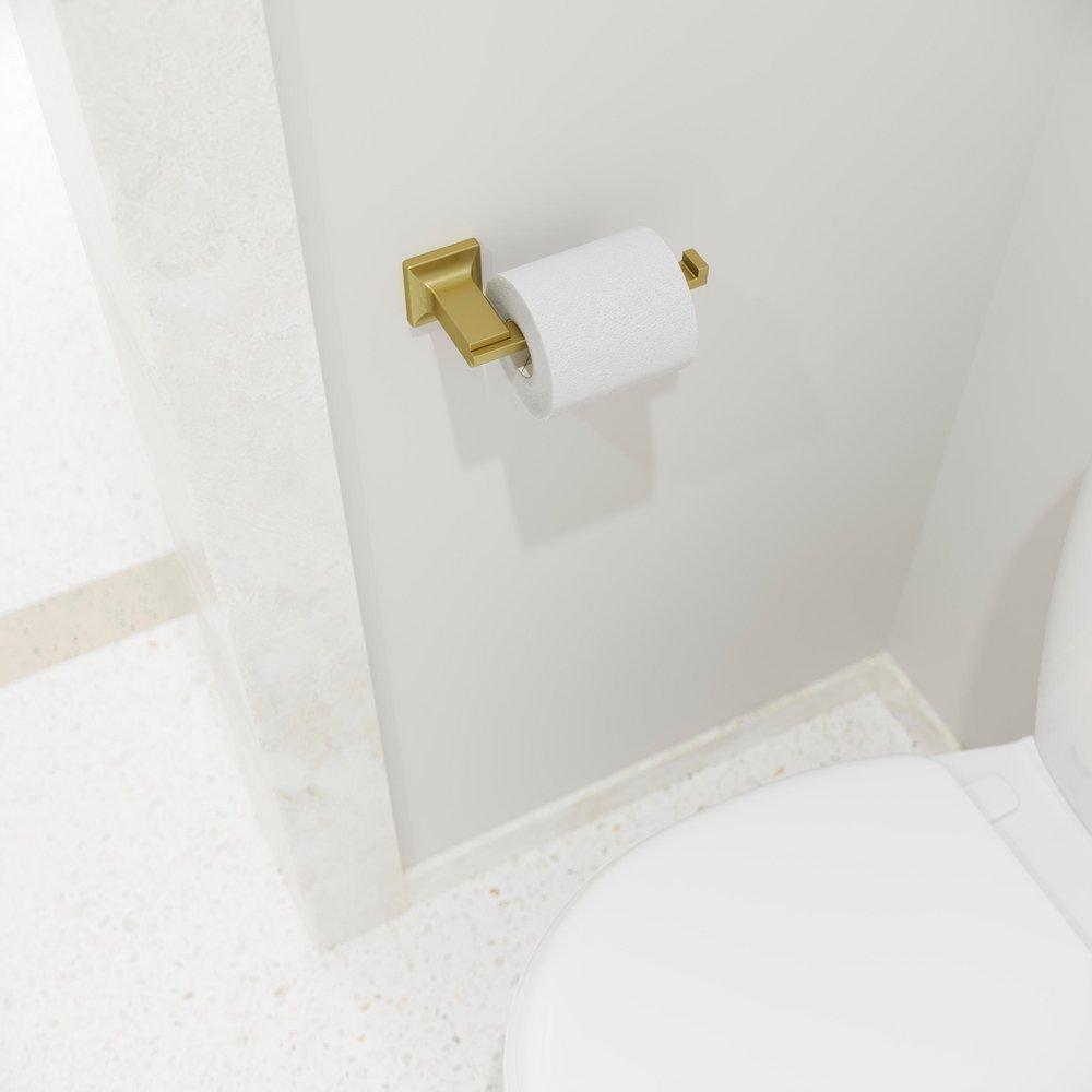 VERVE TOILET PAPER HOLDER IN BRUSHED GOLD 