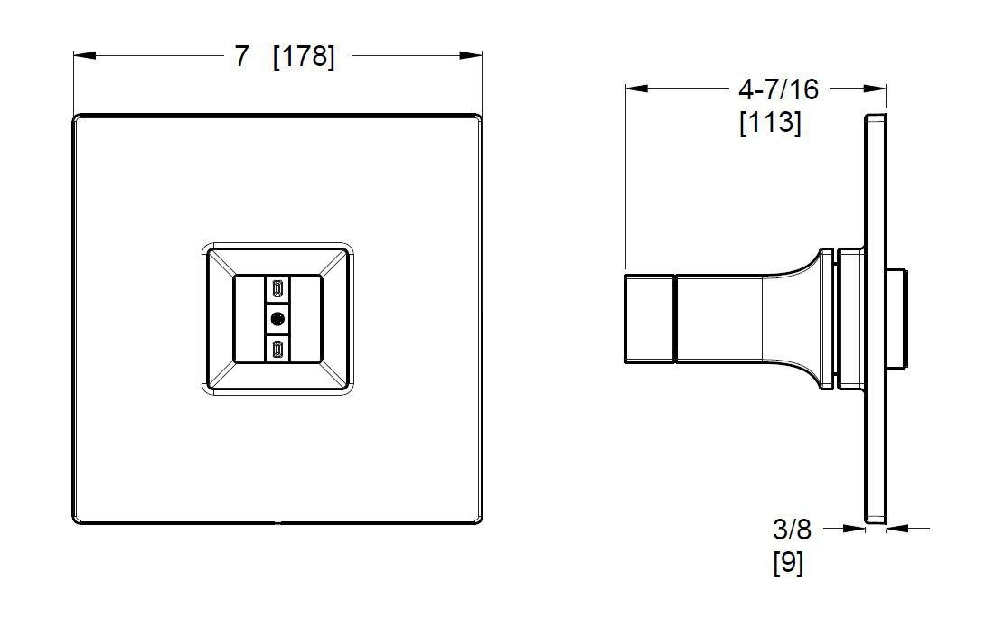 Pfister Matte Black No Handle Bathtub & Shower Faucet (Trim Only) 