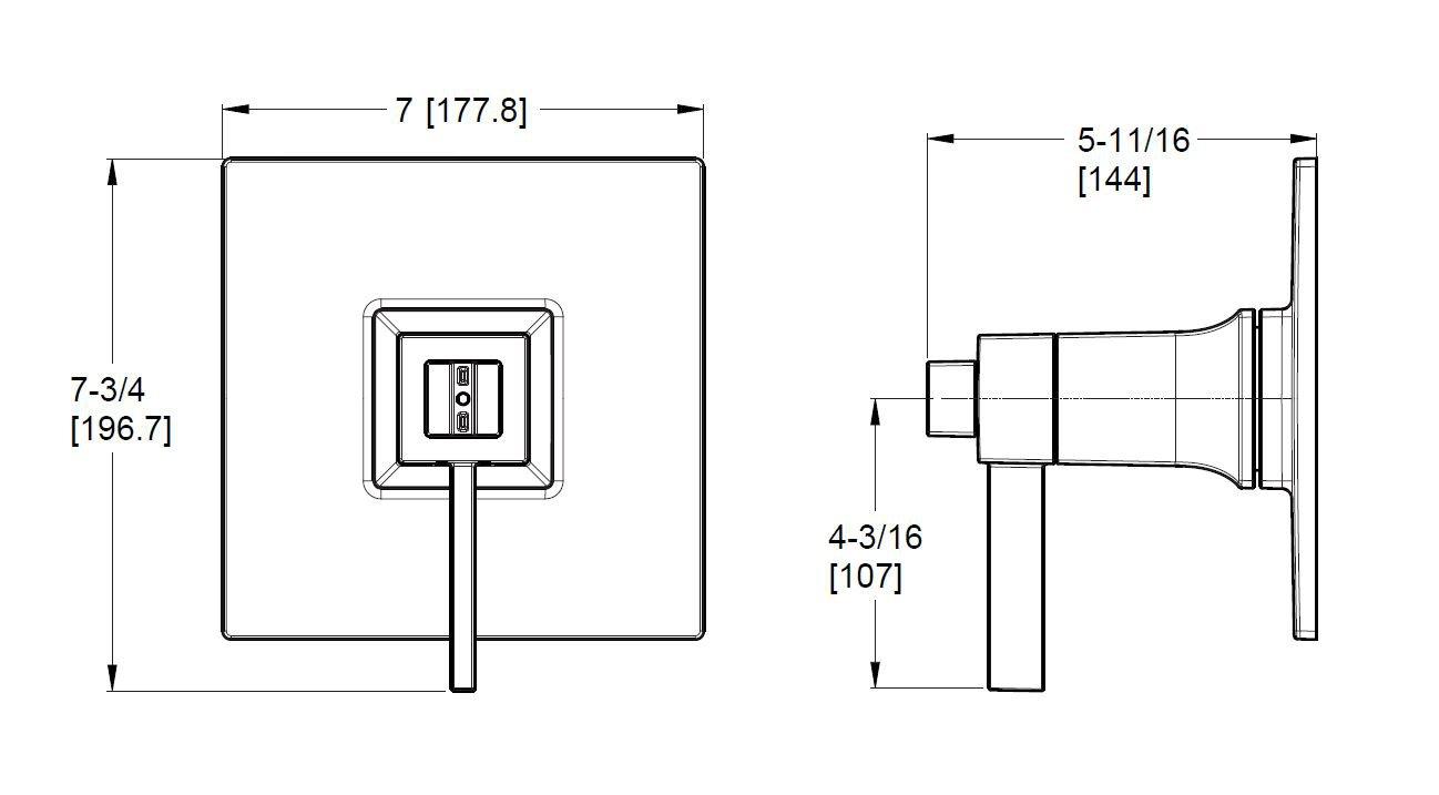 Pfister Polished Chrome Single Handle Thermostatic Valve Trim 