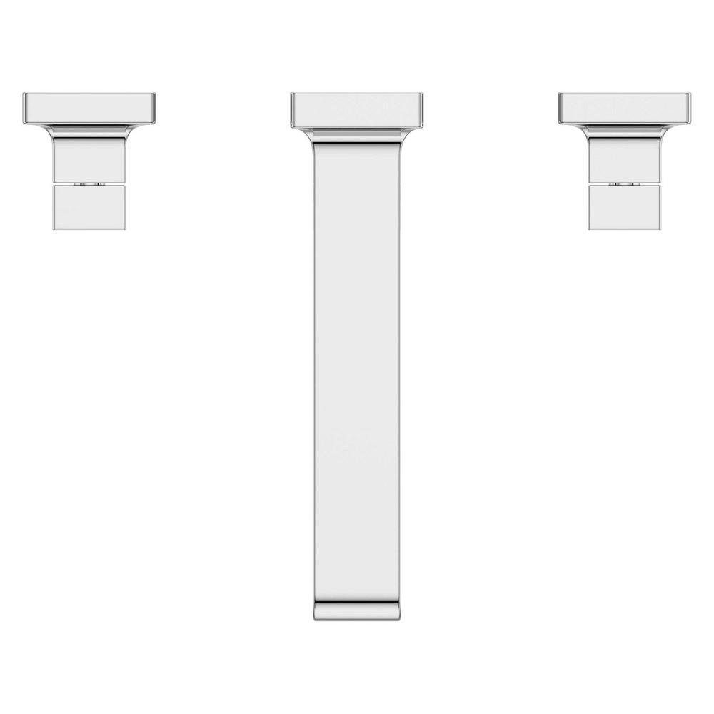 Two Handle Widespread Bathroom Sink Faucet in Polished Chrome 