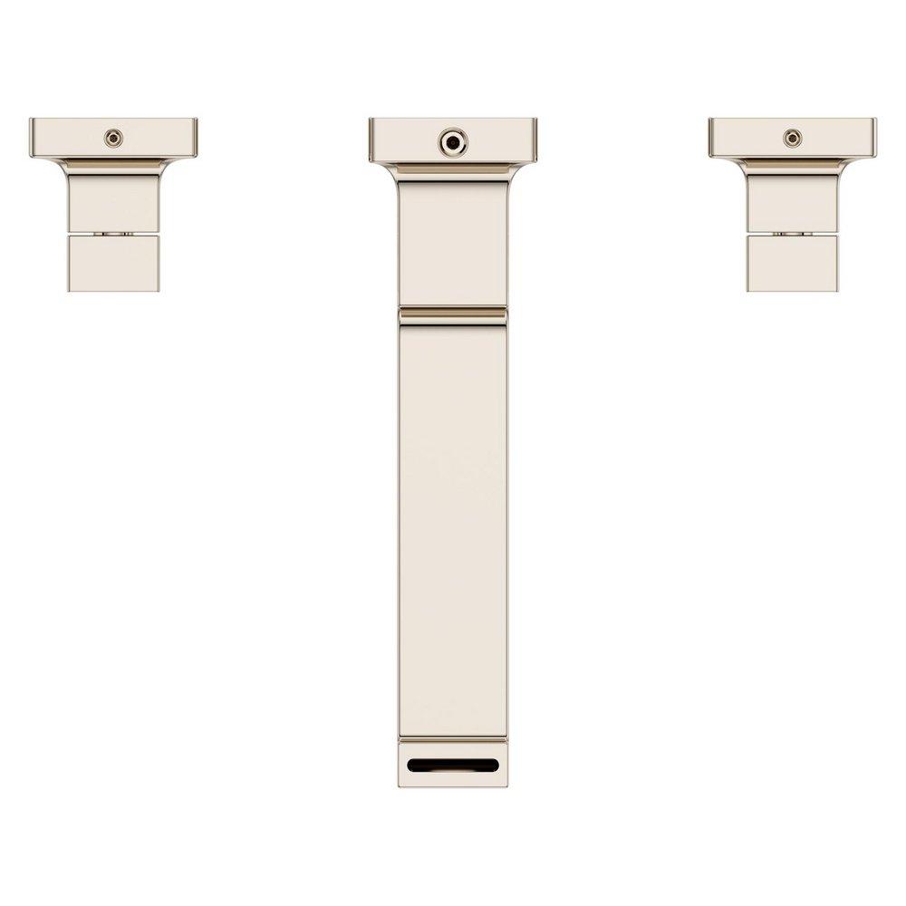 VERVE 2-HANDLE 8 IN. W/SPRD WALL MOUNT BATHROOM FAUCET WITHOUT HANDLES WITH RIBBON SPOUT IN POLISHED NICKEL 