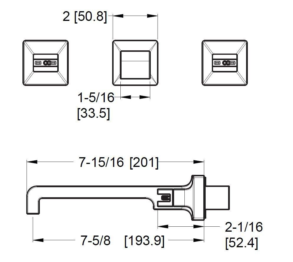 Two Handle Widespread Bathroom Sink Faucet in Matte Black (Handles Sold Separately) 