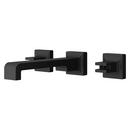 Two Handle Wall Mount Widespread Bathroom Sink Faucet in Matte Black (Handles Sold Separately)