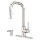Single Handle Touchless Kitchen Faucet with Soap Dispenser in Spot Defense Stainless Steel