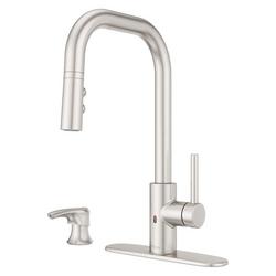 Single Handle Touchless Kitchen Faucet with Soap Dispenser in Spot Defense Stainless Steel