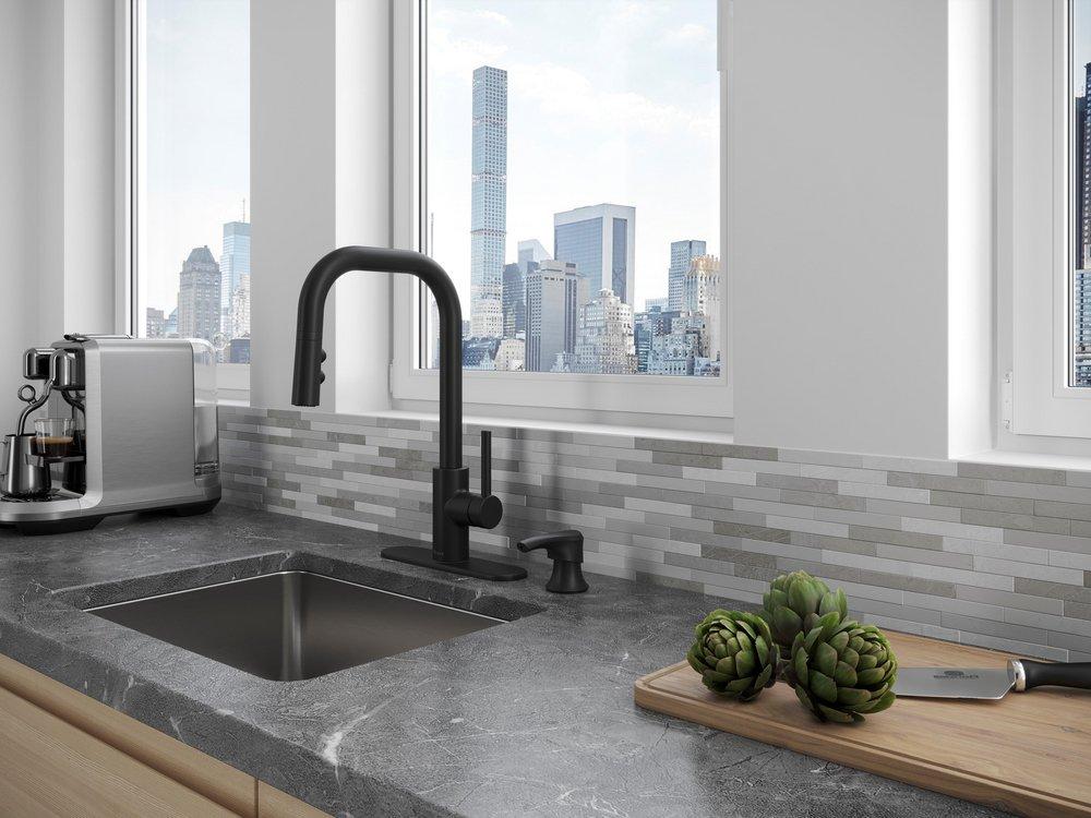 ZANNA 1-HANDLE PULL-DOWN KITC FAUCET IN MATTE BLACK 