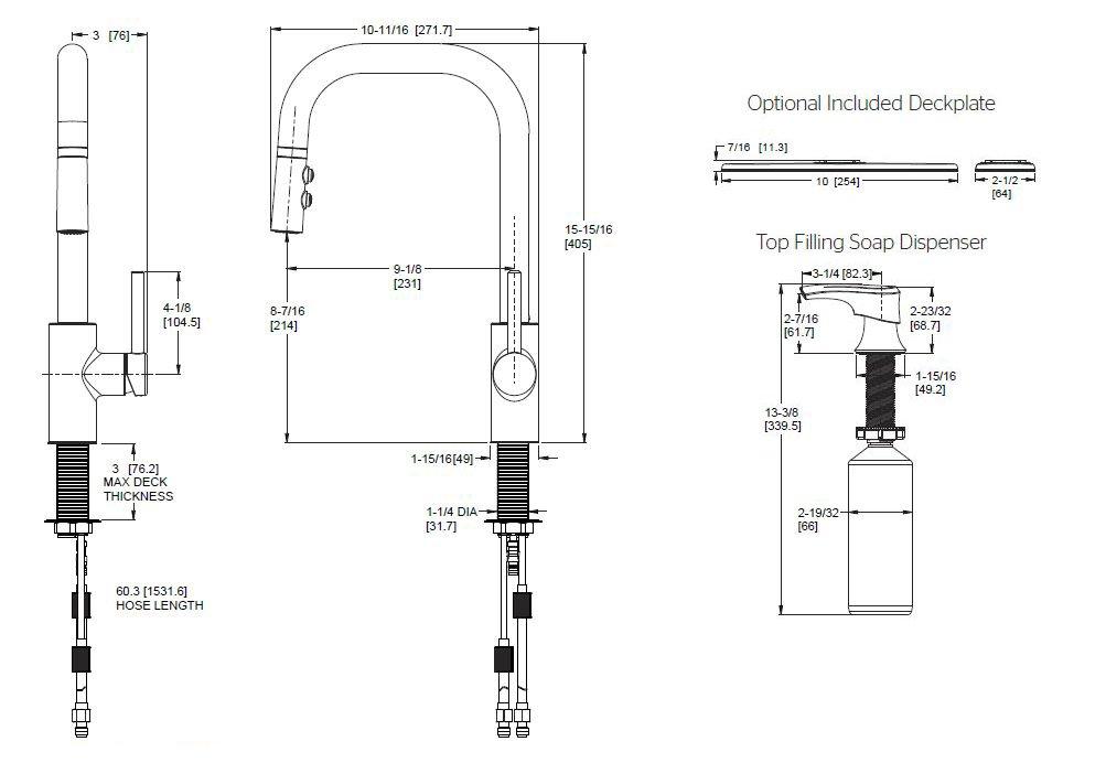 Single Handle Pull Down Kitchen Faucet in Polished Chrome 