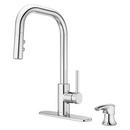 Single Handle Pull Down Kitchen Faucet in Polished Chrome 