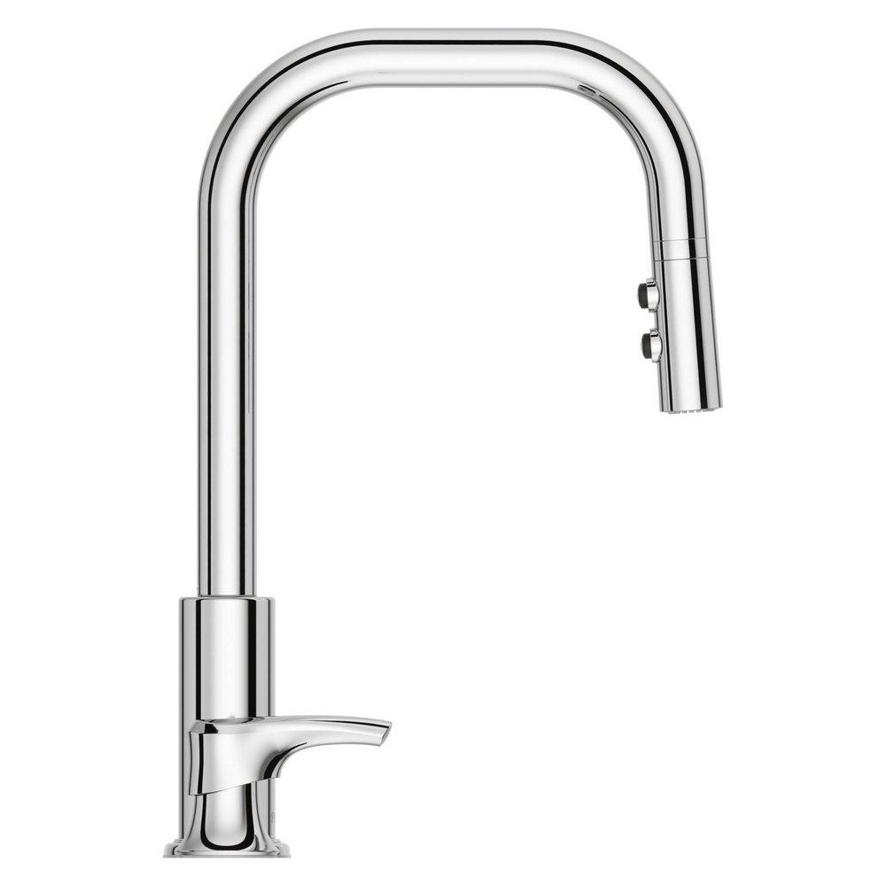 Single Handle Pull Down Kitchen Faucet in Polished Chrome 