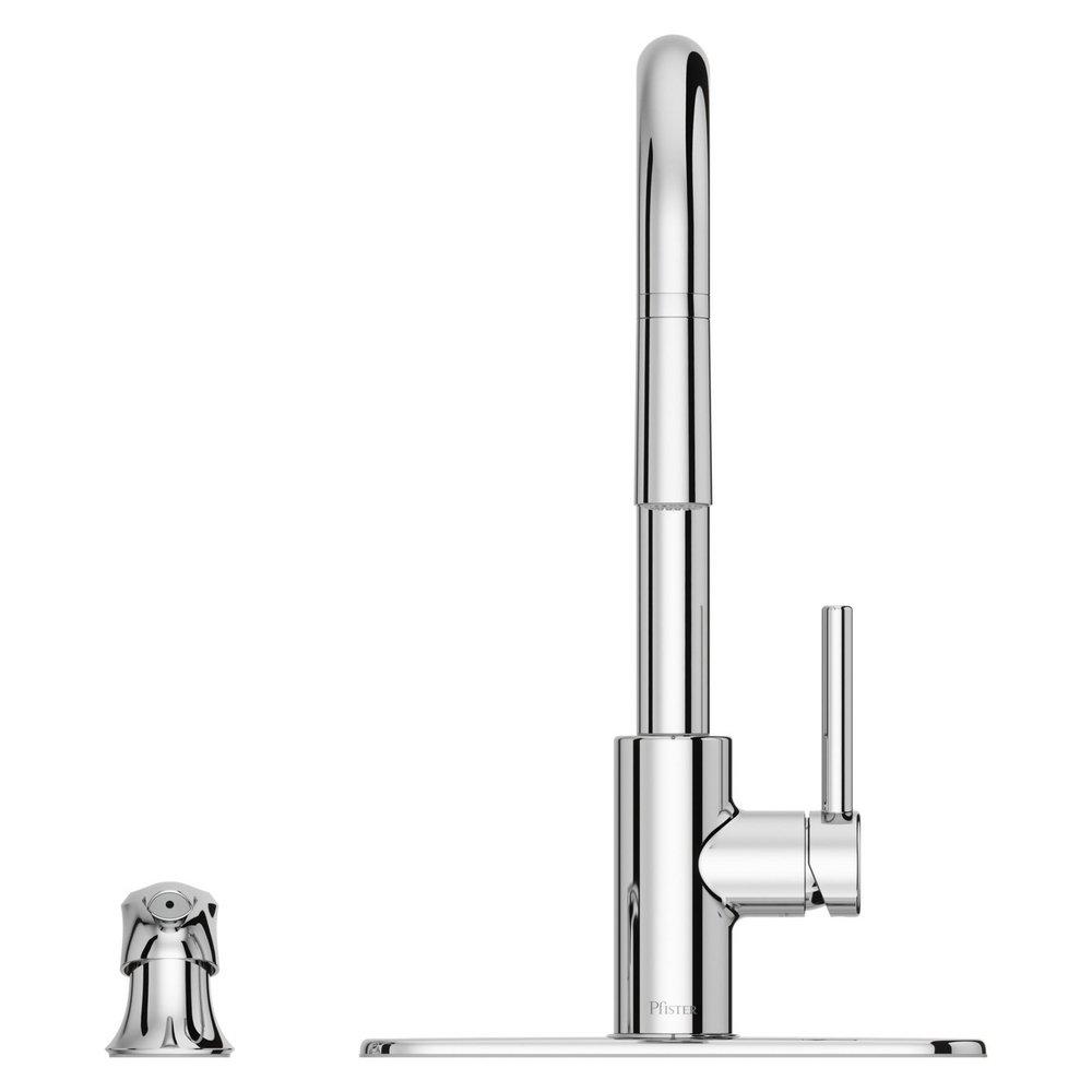 Single Handle Pull Down Kitchen Faucet in Polished Chrome 