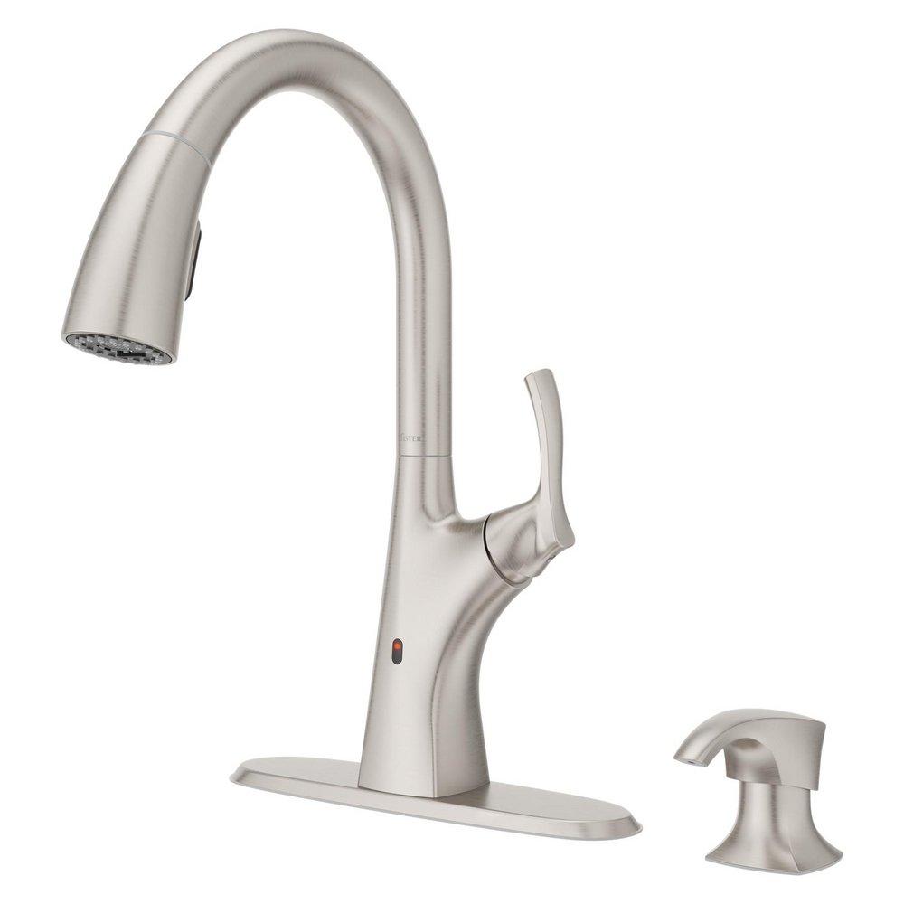 Pfister Spot Defense Stainless Steel Single Handle Pull Down Kitchen Faucet 