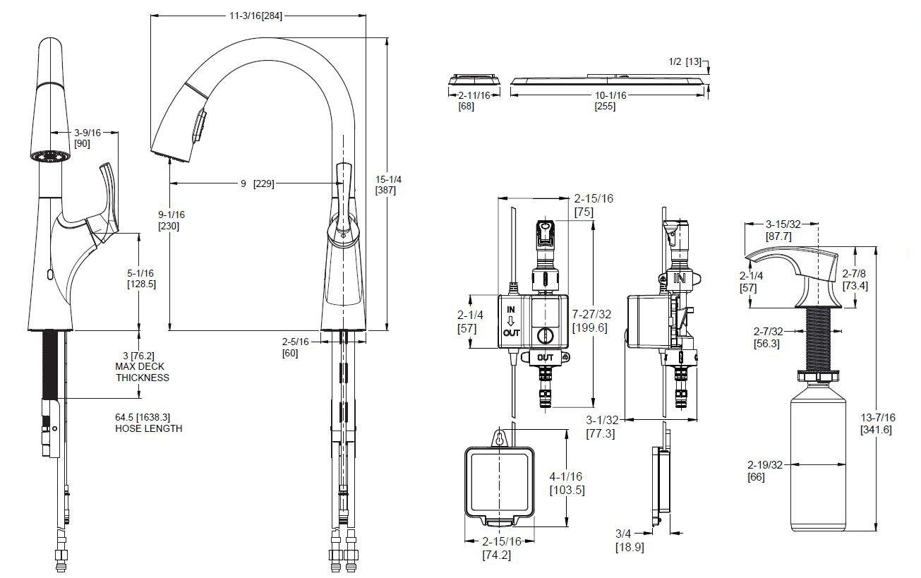 Pfister Spot Defense Stainless Steel Single Handle Pull Down Kitchen Faucet 