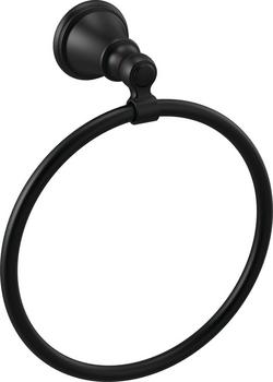 Round Closed Towel Ring in Matte Black