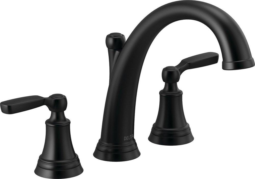 Delta Faucet Matte Black Two Handle Roman Tub Faucets (Trim Only) 