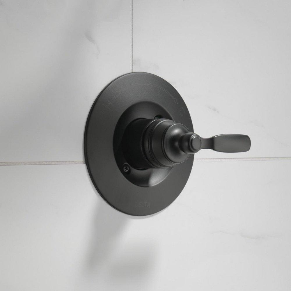 Delta Faucet Matte Black Single Handle Pressure Balancing Valve Trim 