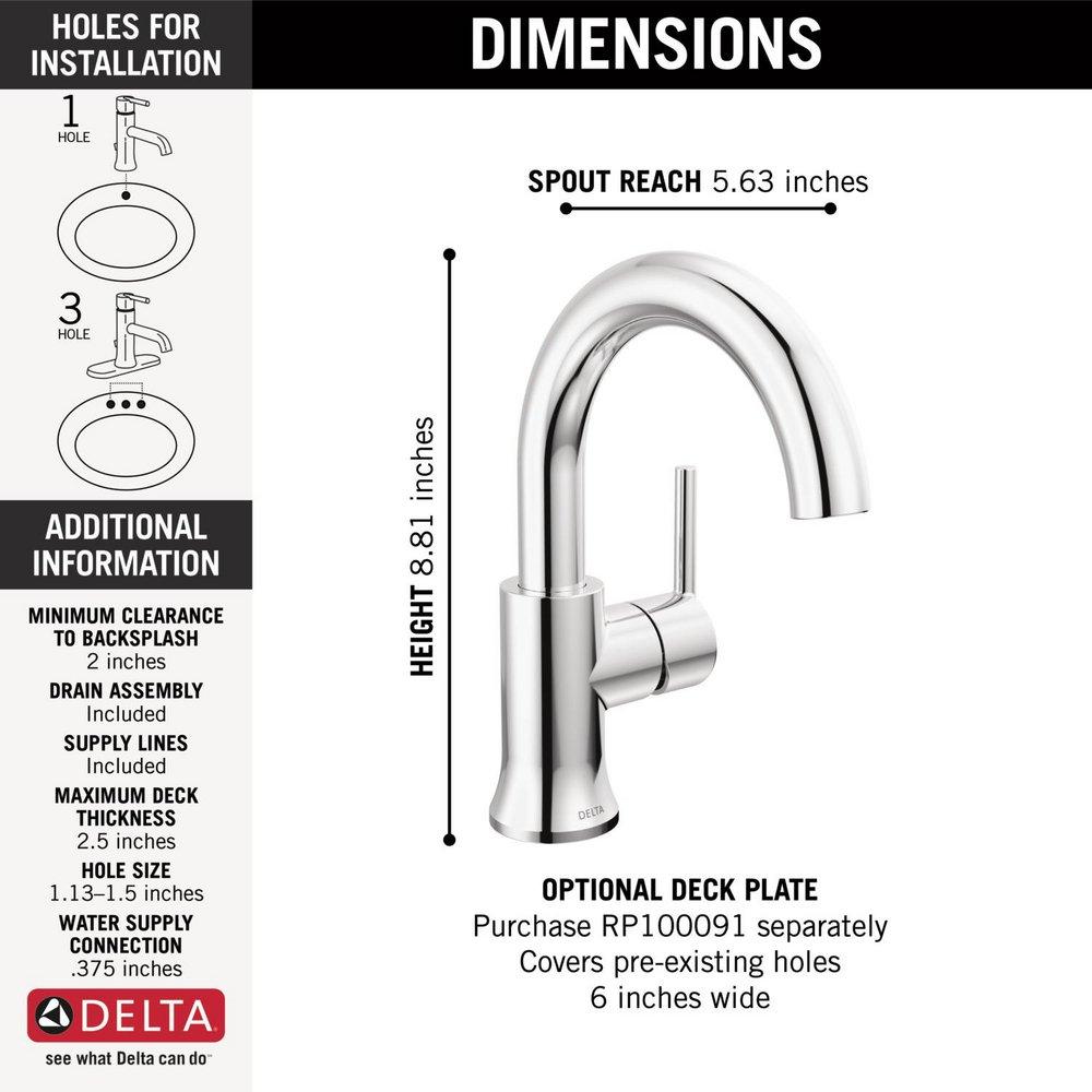 DELTA TRINSIC SINGLE HANDLE BATHROOM FAUCET image number 1
