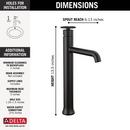 Single Handle Monoblock and Vessel Filler Bathroom Sink Faucet in Matte Black 