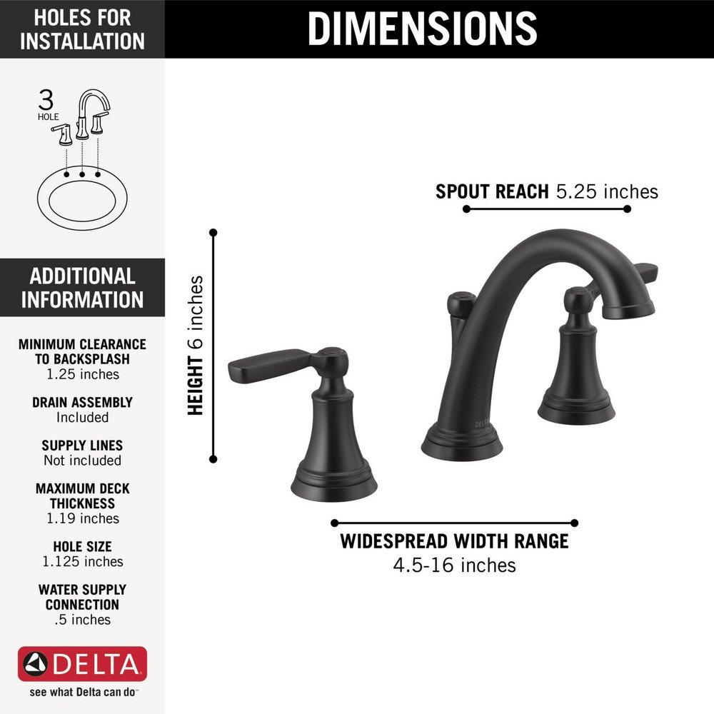Delta Faucet Matte Black Two Handle Centerset/Minispread Bathroom Sink Faucet 