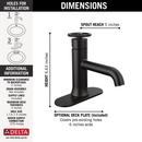 Delta Faucet Matte Black Single Handle Monoblock Bathroom Sink Faucet 