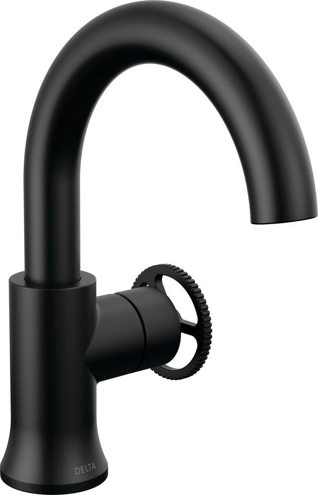 Single Handle Monoblock Bathroom Sink Faucet in Matte Black 