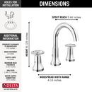 Two Handle Widespread Bathroom Sink Faucet in Chrome 