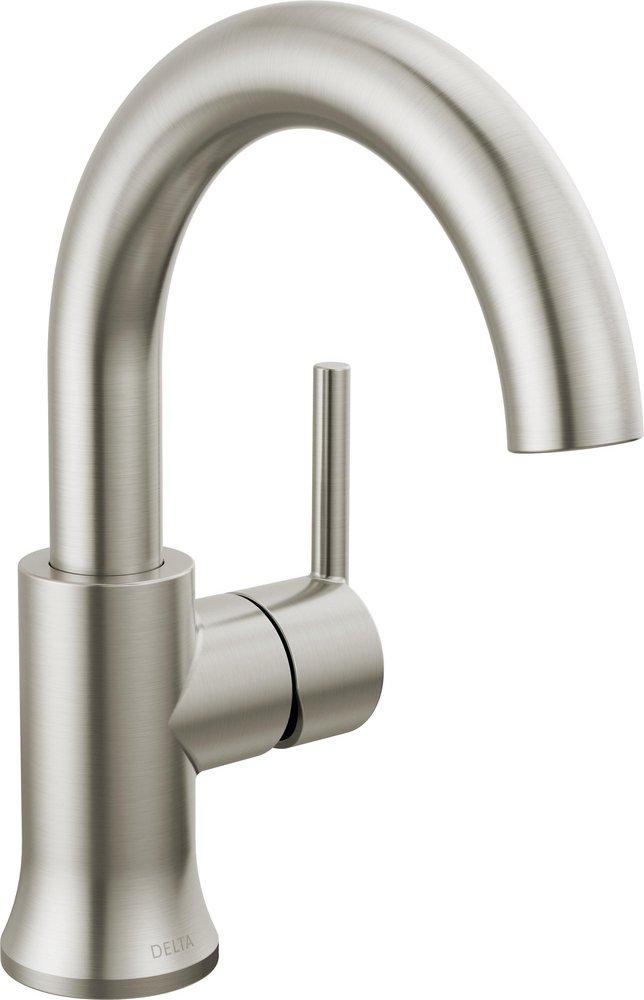 Single Handle Monoblock Bathroom Sink Faucet in Stainless 