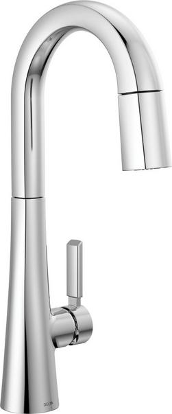 Single Handle Pull Down Bar Faucet with Touch2O&reg; Technology in Lumicoat&reg; Chrome