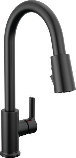 Single Handle Pull Down Kitchen Faucet in Matte Black