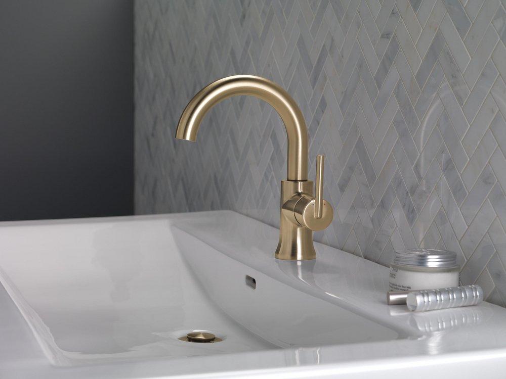 Single Handle Monoblock Bathroom Sink Faucet in Brilliance® Champagne Bronze 
