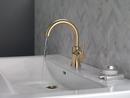 Single Handle Monoblock Bathroom Sink Faucet in Champagne Bronze 