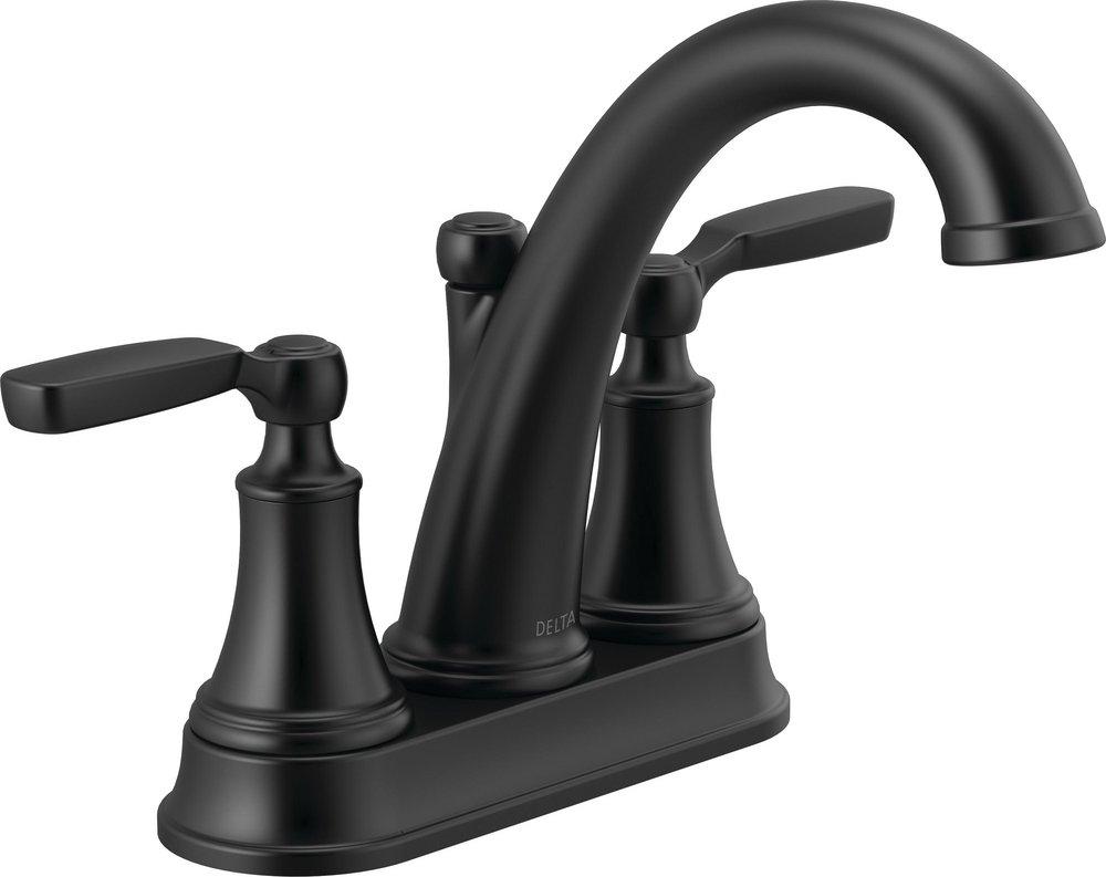 Delta Faucet Matte Black Two Handle Centerset/Minispread Bathroom Sink Faucet 