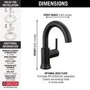 Delta Faucet Matte Black Single Handle Monoblock Bathroom Sink Faucet 