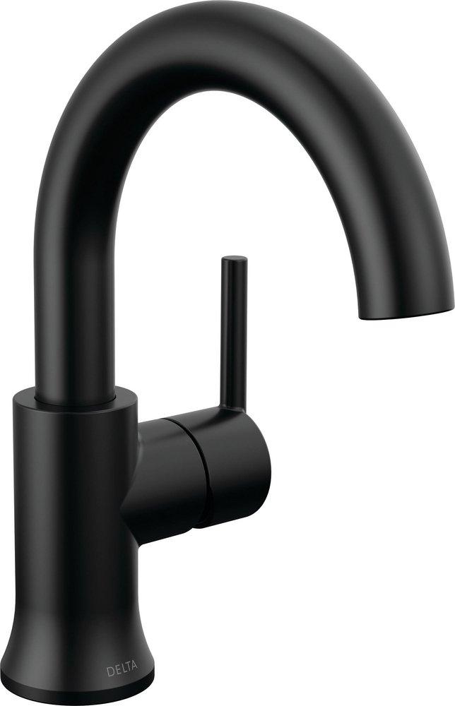 Single Handle Monoblock Bathroom Sink Faucet in Matte Black 