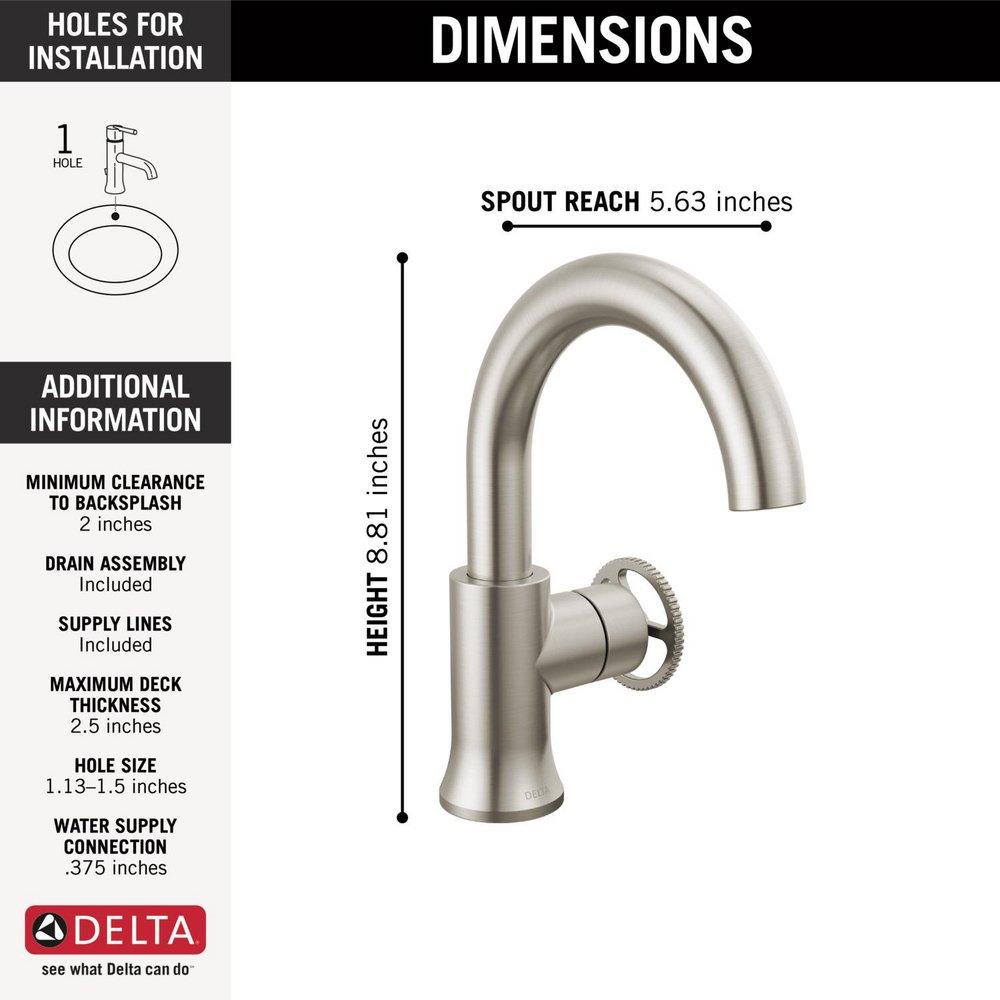 Single Handle Monoblock Bathroom Sink Faucet in Brilliance&reg; Stainless 