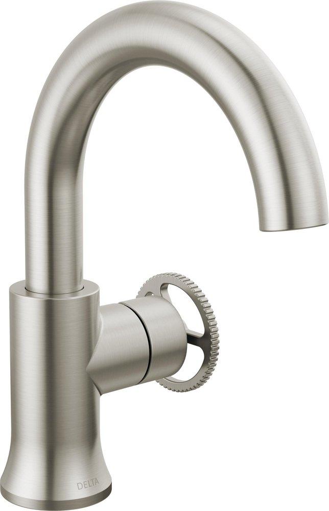 Single Handle Monoblock Bathroom Sink Faucet in Stainless 