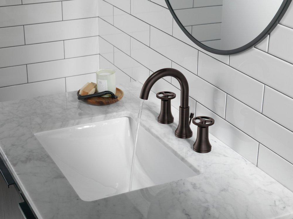 Two Handle Widespread Bathroom Sink Faucet in Venetian Bronze 