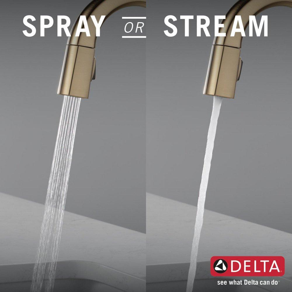 Delta Faucet Lumicoat Champagne Bronze Single Handle Pull Down Bar Faucet 