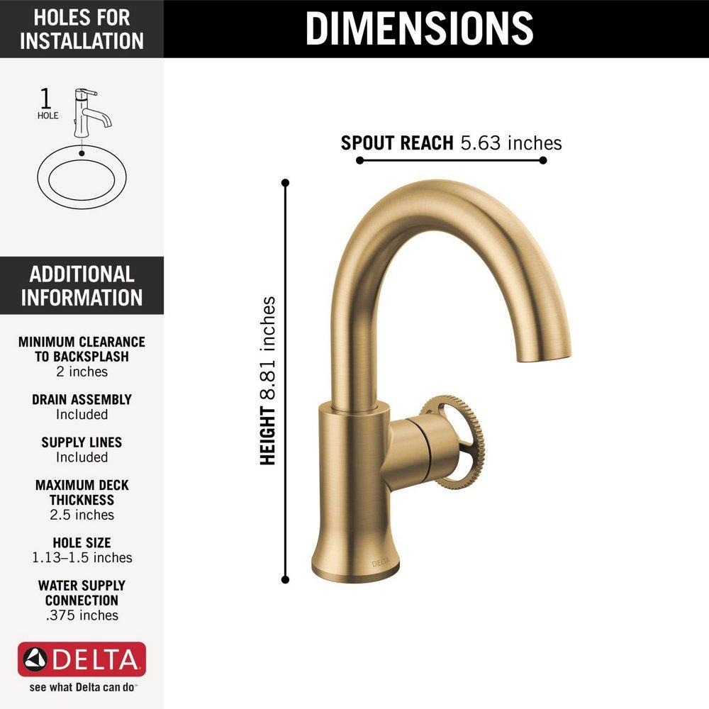 Single Handle Monoblock Bathroom Sink Faucet in Brilliance&reg; Champagne Bronze 