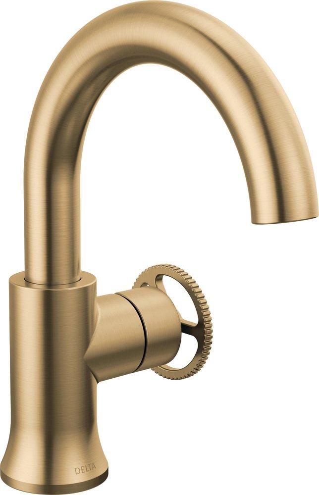 Single Handle Monoblock Bathroom Sink Faucet in Champagne Bronze 
