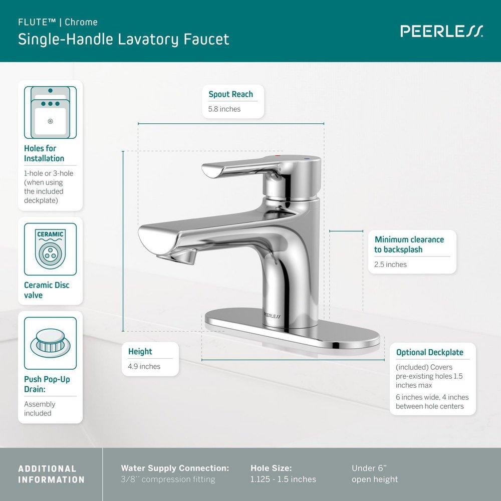 Single Handle Monoblock Bathroom Sink Faucet in Chrome 