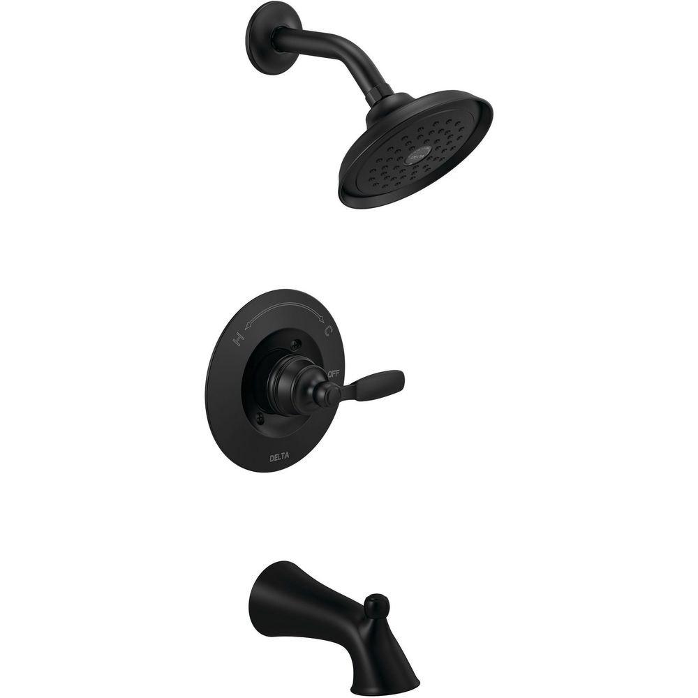 Delta Faucet Matte Black One Handle Single Function Bathtub & Shower Faucet 