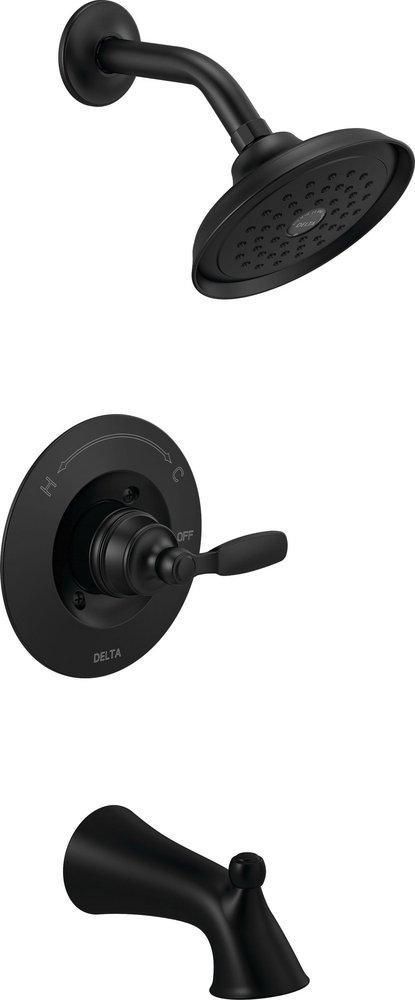 Delta Faucet Matte Black Single Handle Single Function Bathtub & Shower Faucet (Trim Only) 