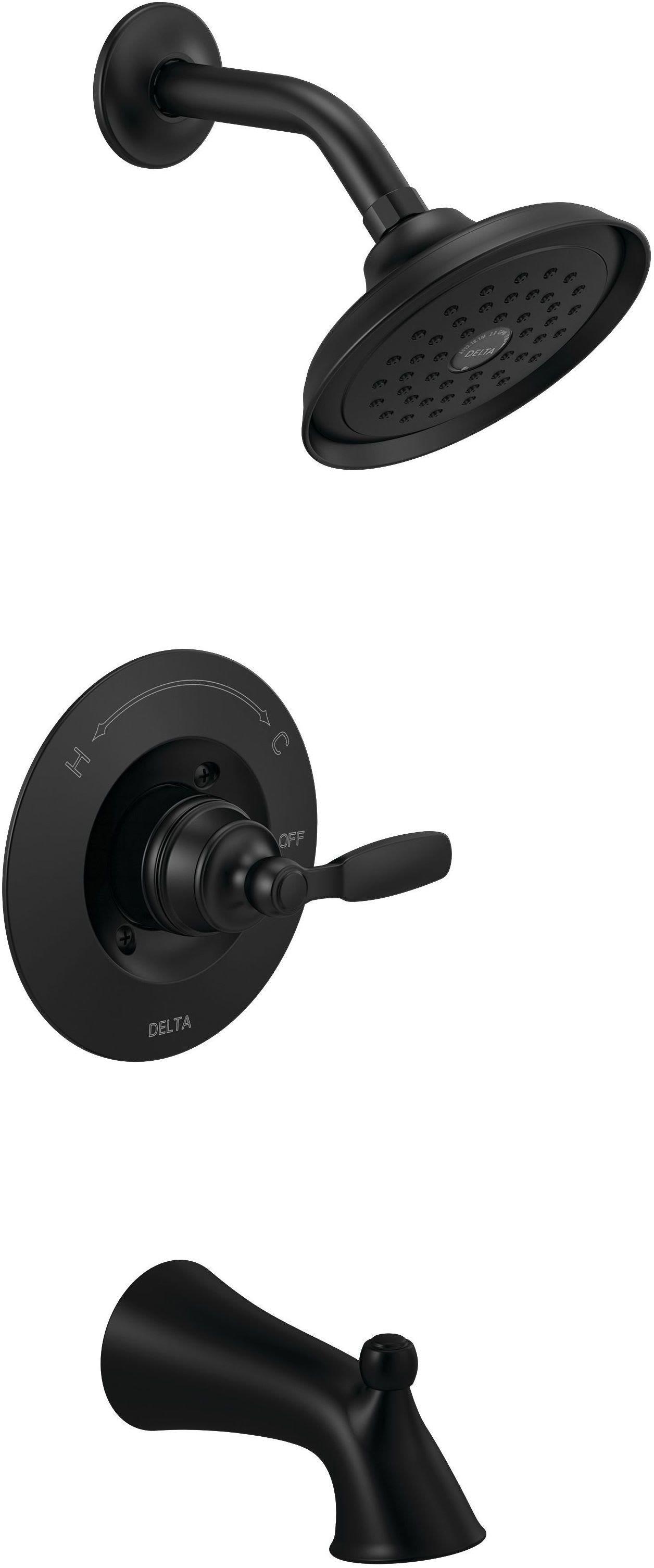 Delta Faucet Matte Black One Handle Single Function Bathtub & Shower Faucet 