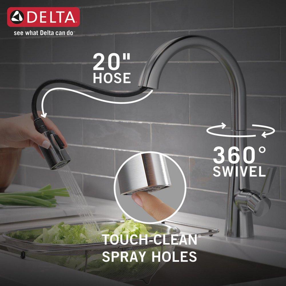 Delta Faucet Arctic Stainless Single Handle Pull Down Kitchen Faucet 