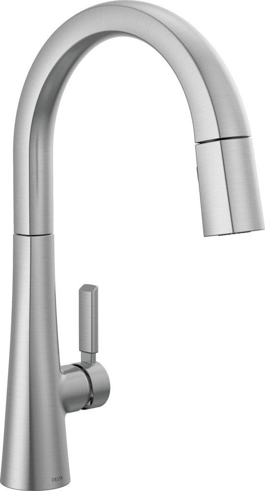 Single Handle Pull Down Kitchen Faucet in Arctic Stainless image number 17