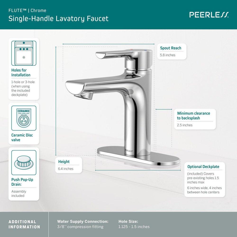 Single Handle Monoblock Bathroom Sink Faucet in Chrome 