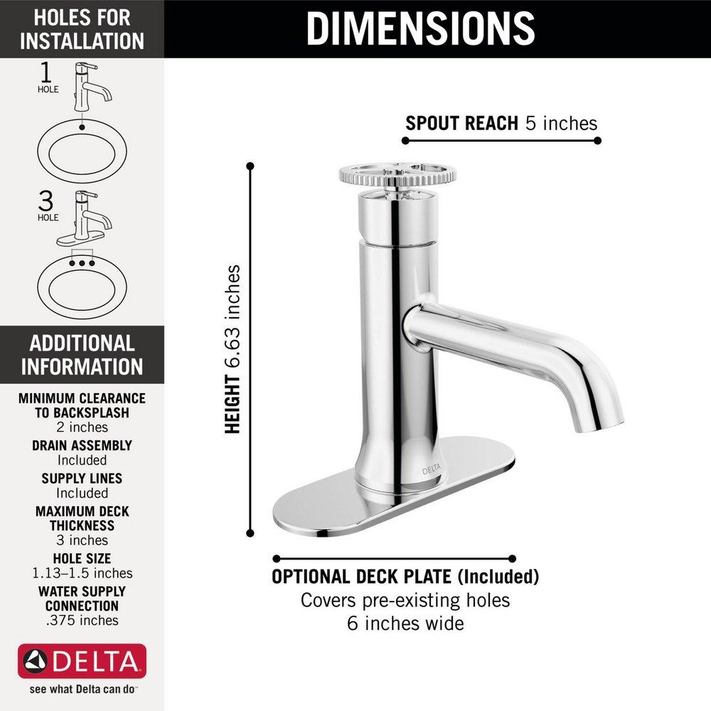 Single Handle Monoblock Bathroom Sink Faucet in Chrome 