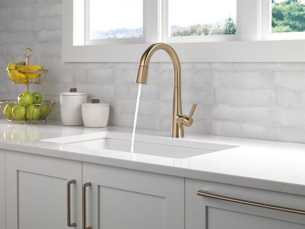 Delta Faucet Lumicoat Champagne Bronze Single Handle Pull Down Kitchen Faucet 