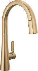 Single Handle Pull Down Kitchen Faucet in Champagne Bronze