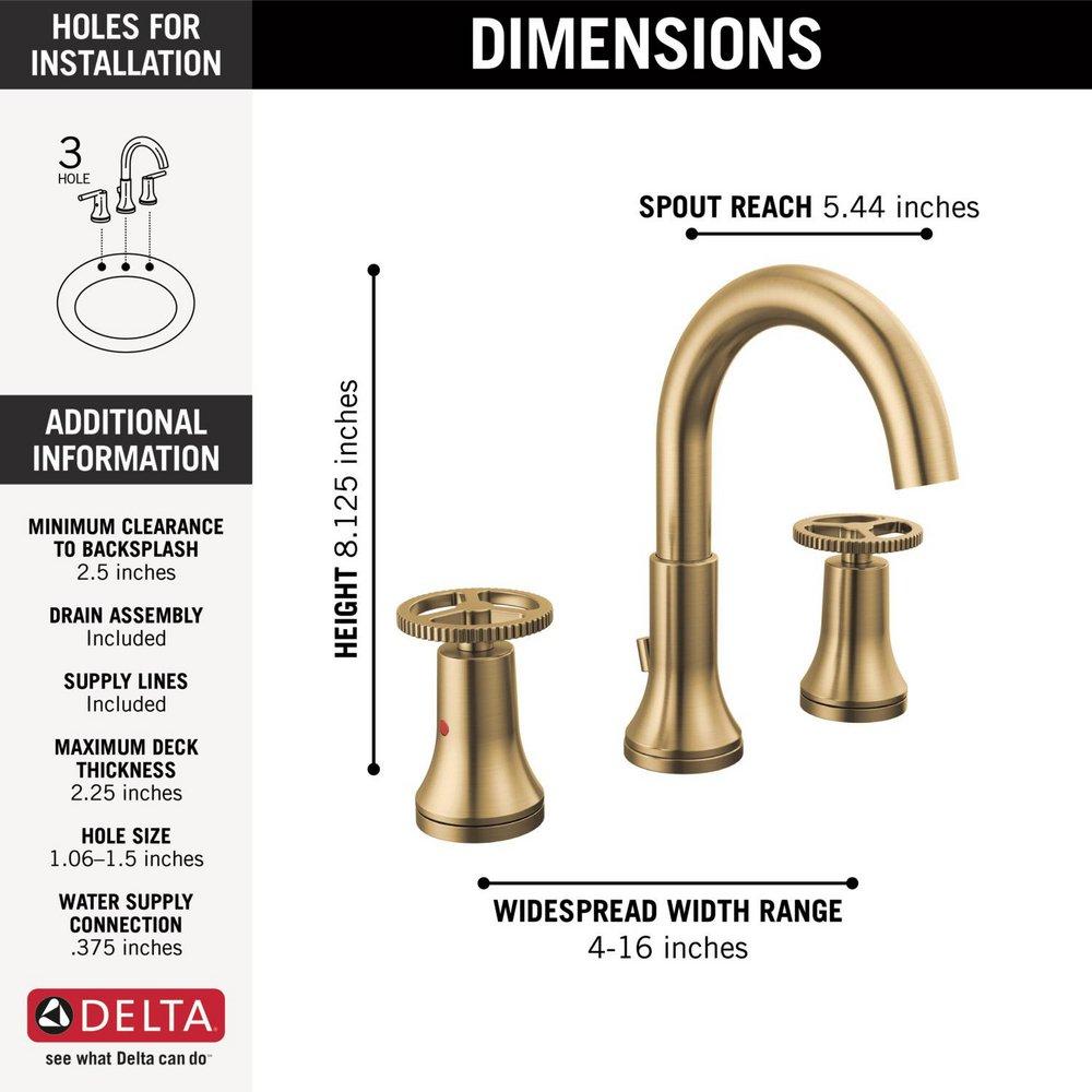 Two Handle Widespread Bathroom Sink Faucet in Brilliance&reg; Champagne Bronze 